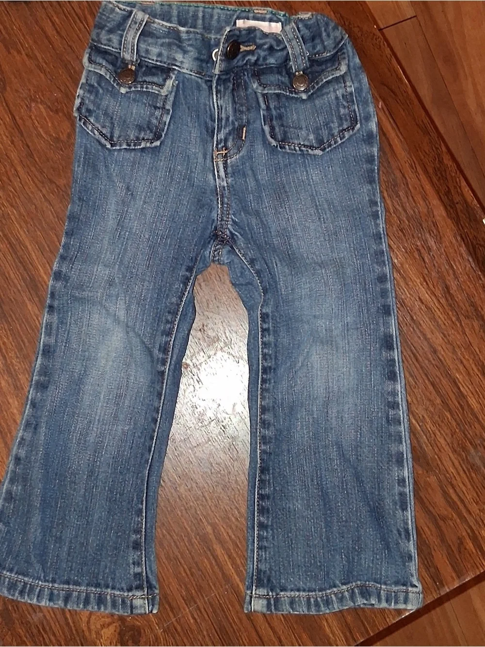 Old Navy Toddler Denim Jeans in Blue with Green Stitching